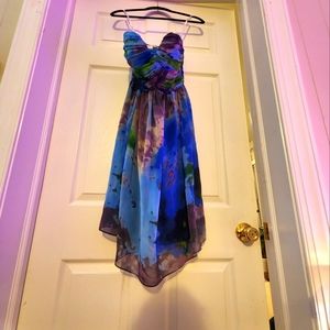 Donna Morgan strapless watercolor dress size 2